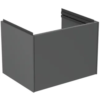 IDEAL STANDARD CONCA - Waschtisch-Unterschrank 500x375x368 mm in anthrazit matt lackiert, 1 Schublade - Grifflos, Vollauszug, Push-to-open, SoftClosing, Platzsparend, Vormontiert, Nachhaltig gewonnenes Holz #T5682Y2 - Anthrazit matt