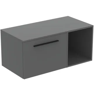 IDEAL STANDARD I.LIFE B - Möbelpaket 1002x507x456 mm in greige matt - SoftClosing, Nachhaltig gewonnenes Holz #T5754NG - Quarzgrau