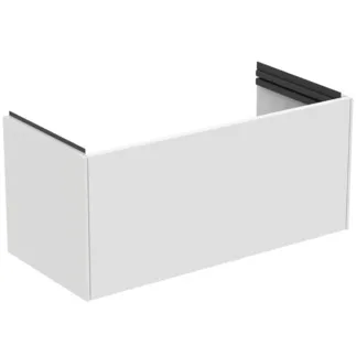 IDEAL STANDARD CONCA - Waschtisch-Unterschrank 800x375x368 mm in weiß matt lackiert, 1 Schublade - Grifflos, Vollauszug, Push-to-open, SoftClosing, Vormontiert, Nachhaltig gewonnenes Holz #T5685Y1 - Weiß matt