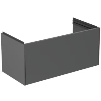 IDEAL STANDARD CONCA - Waschtisch-Unterschrank 800x375x368 mm in anthrazit matt lackiert, 1 Schublade - Grifflos, Vollauszug, Push-to-open, SoftClosing, Vormontiert, Nachhaltig gewonnenes Holz #T5685Y2 - Anthrazit matt