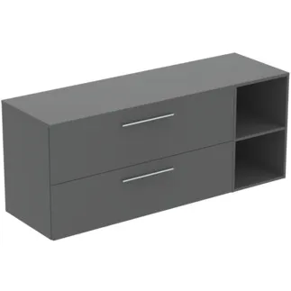 IDEAL STANDARD I.LIFE B - Möbelpaket 1603x507x646 mm in greige matt - SoftClosing, Nachhaltig gewonnenes Holz #T5765NG - Quarzgrau