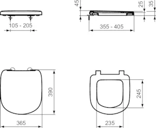 IDEAL STANDARD TEMPO - Wrapover Sitz 365x390x45 mm in weiß glänzend - SoftClosing WC #T679901 - Weiß (Alpin), Bild 6