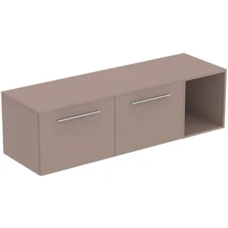 IDEAL STANDARD I.LIFE B - Möbelpaket 1603x507x456 mm in greige matt, 2 Schubladen - SoftClosing, Nachhaltig gewonnenes Holz #T5842NH - Greige