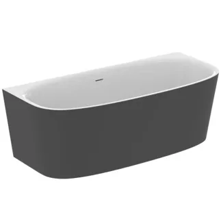 IDEAL STANDARD DEA - Raumspar-Badewanne 1800x805x610 mm in schwarz seidenmatt, ohne Hahnloch, mit Überlauf, ohne Ablaufgarnitur - Reinigungsmittelbeständig, Lichtbeständig #T9940V3 - Schwarz