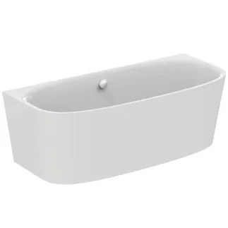 IDEAL STANDARD DEA - Raumspar-Badewanne 1800x805x610 mm in weiß glänzend, ohne Hahnloch, mit Überlauf, mit Ablaufgarnitur - Reinigungsmittelbeständig, Lichtbeständig #T994101 - Weiß (Alpin)