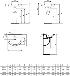 IDEAL STANDARD EUROVIT - Waschtisch 650x495x180 mm in weiß glänzend, 1 Hahnloch, mit Überlauf #W332201 - Weiß (Alpin), Bild 5