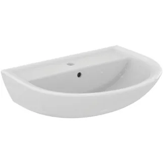 IDEAL STANDARD EUROVIT - Waschtisch 650x495x180 mm in weiß glänzend, 1 Hahnloch, mit Überlauf #W332201 - Weiß (Alpin)