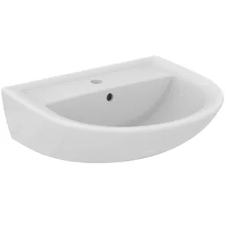 IDEAL STANDARD EUROVIT - Waschtisch 550x460x175 mm in weiß glänzend, 1 Hahnloch, mit Überlauf #W332601 - Weiß (Alpin)
