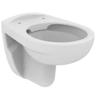 IDEAL STANDARD EUROVIT - Wand-WC 355x520x350 mm in weiß glänzend, CL1 Vollspülung 5.9 - 6 l/min, horizontaler Ablauf - CL1, Randlos #K284401 - Weiß (Alpin)