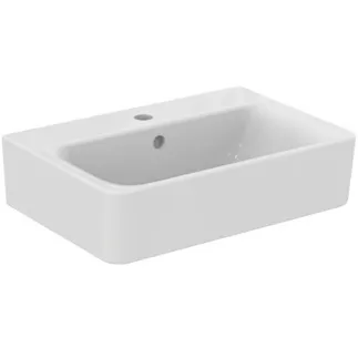IDEAL STANDARD CONNECT - Waschtisch 550x375x175 mm in weiß glänzend, 1 Hahnloch, mit Überlauf - Platzsparender Waschtisch #E714001 - Weiß (Alpin)