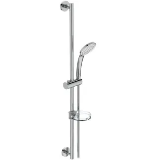 IDEAL STANDARD IDEALRAIN - Brausekombination mit Brausestange 313x903 mm in chrom, 8 l/min (3 bar) - Strahlregler, Durchflussbegrenzer, Breite Brause #B9414AA - Chrom