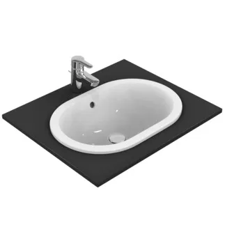 IDEAL STANDARD CONNECT - Einbauwaschtisch 550x380x175 mm in weiß glänzend, ohne Hahnloch, mit Überlauf - Platzsparender Waschtisch #E504701 - Weiß (Alpin)