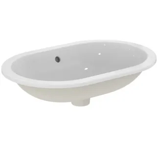 IDEAL STANDARD CONNECT - Einbauwaschtisch 620x410x175 mm in weiß glänzend, ohne Hahnloch, mit Überlauf #E504901 - Weiß (Alpin)