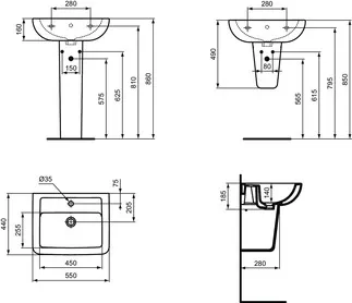 Bild von IDEAL STANDARD EUROVIT - Wandsäule 210x335x275 mm in weiß glänzend #V921101 - Weiß (Alpin)