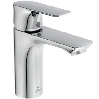 IDEAL STANDARD CONNECT AIR - Waschtischarmatur 48x152x156 mm, 112 mm vertikaler Abstand bis Mitte Auslauf in chrom, 5 l/min (3 bar), ohne Ablaufgarnitur - EasyFix, Strahlregler, Click-Technologie, Durchflussbegrenzer, EPD, FirmaFlow, SmartShine Oberfläche #A7024AA - Chrom