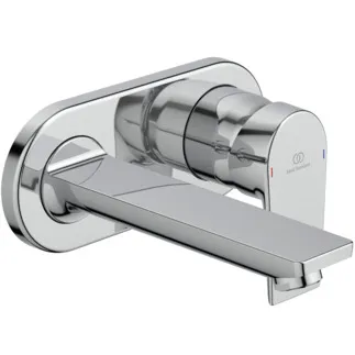 IDEAL STANDARD TESI - Wand-Waschtischarmatur 193x192x123.5 mm, 173 mm vertikaler Abstand bis Mitte Auslauf in chrom, Kit 1 required (A5948), 5 l/min (3 bar), ohne Ablaufgarnitur - WRAS, Click-Technologie, Durchflussbegrenzer, EPD, SmartShine Oberfläche #A6578AA - Chrom