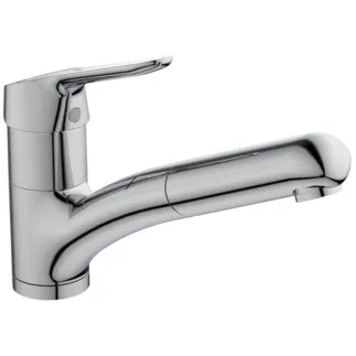IDEAL STANDARD CERAFLEX - Küchenarmatur 47x250x164 mm, 210 mm vertikaler Abstand bis Mitte Auslauf in chrom, 9 l/min (3 bar) - BlueStart, Click-Technologie, EPD, FirmaFlow, Herausziehbare Handbrause, SmartShine Oberfläche #BC143AA - Chrom
