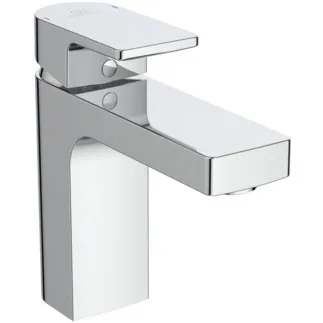 IDEAL STANDARD EDGE - Waschtischarmatur 50x182x156 mm, 125 mm vertikaler Abstand bis Mitte Auslauf in chrom, 5 l/min (3 bar), mit Ablaufgarnitur - EasyFix, Strahlregler, Click-Technologie, Durchflussbegrenzer, EPD, FirmaFlow, SmartShine Oberfläche #A7104AA - Chrom