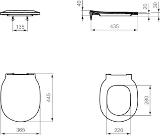 IDEAL STANDARD CONNECT AIR - Wrapover Sitz 365x445x50 mm in weiß glänzend - SoftClosing WC #E036801 - Weiß (Alpin), Bild 7