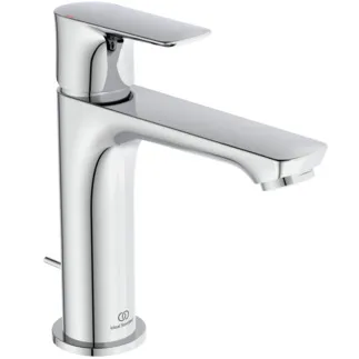 IDEAL STANDARD CONNECT AIR - Waschtischarmatur 48x178x170 mm, 125 mm vertikaler Abstand bis Mitte Auslauf in chrom, 5 l/min (3 bar), mit Ablaufgarnitur - EasyFix, Strahlregler, Durchflussbegrenzer, EPD, SmartShine Oberfläche #A7012AA - Chrom