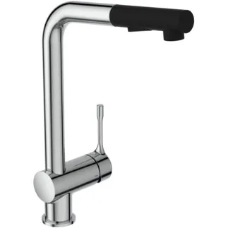 IDEAL STANDARD CERALOOK - Küchenarmatur 119x270x361 mm, 225 mm vertikaler Abstand bis Mitte Auslauf in chrom, 9 l/min (3 bar) - EasyFix, Click-Technologie, EPD, FirmaFlow, 2 Strahlarten, Herausziehbare Handbrause, SmartShine Oberfläche #BC178AA - Chrom