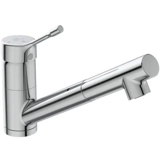 IDEAL STANDARD CERALOOK - Küchenarmatur 47x265x172 mm, 220 mm vertikaler Abstand bis Mitte Auslauf in chrom, 9 l/min (3 bar) - BlueStart, Click-Technologie, EPD, FirmaFlow, Herausziehbare Handbrause, SmartShine Oberfläche #BC294AA - Chrom