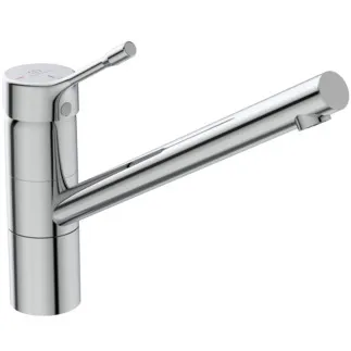 IDEAL STANDARD CERALOOK - Küchenarmatur 47x271x210 mm, 230 mm vertikaler Abstand bis Mitte Auslauf in chrom, 9 l/min (3 bar) - BlueStart, Click-Technologie, EPD, FirmaFlow, SmartShine Oberfläche #BC295AA - Chrom