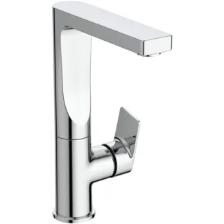IDEAL STANDARD EDGE - Waschtischarmatur 96x193x248 mm, 140 mm vertikaler Abstand bis Mitte Auslauf in chrom, 5 l/min (3 bar), mit Ablaufgarnitur - EasyFix, Strahlregler, Durchflussbegrenzer, EPD, FirmaFlow, SmartShine Oberfläche #A7110AA - Chrom