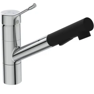 IDEAL STANDARD CERALOOK - Küchenarmatur 47x271x215 mm, 233 mm vertikaler Abstand bis Mitte Auslauf in chrom, 7 l/min (3 bar) - EasyFix, BlueStart, Click-Technologie, EPD, FirmaFlow, 2 Strahlarten, Herausziehbare Handbrause, SmartShine Oberfläche #BC297AA - Chrom