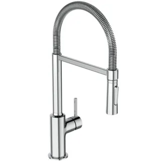 IDEAL STANDARD CERALOOK - Küchenarmatur 111x265x430 mm, 215 mm vertikaler Abstand bis Mitte Auslauf in chrom, 6.7 l/min (3 bar) - EasyFix, Verdeckter Strahlregler, 2 Strahlarten, Herausziehbare Handbrause, SmartShine Oberfläche #BC302AA - Chrom