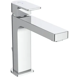 IDEAL STANDARD EDGE - Waschtischarmatur 48x188x169 mm, 138 mm vertikaler Abstand bis Mitte Auslauf in chrom, 5 l/min (3 bar), mit Ablaufgarnitur - EasyFix, Strahlregler, BlueStart, Durchflussbegrenzer, EPD, SmartShine Oberfläche #A7107AA - Chrom