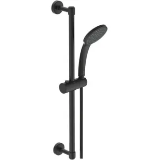 IDEAL STANDARD IDEALRAIN - Brausekombination mit Brausestange 337 mm in schwarz, 8 l/min (3 bar) - Durchflussbegrenzer, Breite Brause #BD142XG - Silk Black