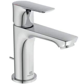 IDEAL STANDARD CONNECT AIR - Waschtischarmatur 48x160x146 mm, 107 mm vertikaler Abstand bis Mitte Auslauf in chrom, 5 l/min (3 bar), mit Ablaufgarnitur - EasyFix, Strahlregler, Durchflussbegrenzer, EPD, SmartShine Oberfläche #A7007AA - Chrom