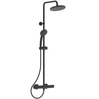 IDEAL STANDARD CERATHERM T25 - Duschsystem AP 315x492.5x1117 mm in schwarz, 12.0 l/min (3 bar) - Thermostatfunktion, Wasser- & Energiesparend, CoolBody, Sicherheitssperre #A7545XG - Silk Black
