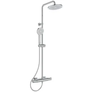 IDEAL STANDARD CERATHERM T50 - Duschsystem AP 325x493.5x1117 mm in chrom, 12.0 l/min (3 bar) - Thermostatfunktion, Wasser- & Energiesparend, CoolBody, Sicherheitssperre #A7230AA - Chrom