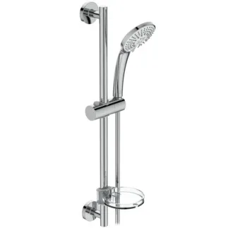 IDEAL STANDARD IDEALRAIN - Brausekombination mit Brausestange 313x603 mm in chrom, 8 l/min (3 bar) - Strahlregler, Variable Strahlarten, Durchflussbegrenzer, Breite Brause #B9415AA - Chrom