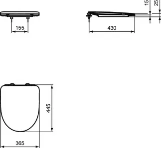 IDEAL STANDARD I.LIFE A - Sandwich Sitz 365x445 mm in weiß glänzend #T467501 - Weiß (Alpin), Bild 7