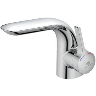 IDEAL STANDARD MELANGE - Waschtischarmatur 93x201x138 mm, 136 mm vertikaler Abstand bis Mitte Auslauf in chrom, 12 l/min (3 bar), mit Ablaufgarnitur - EasyFix, Verdeckter Strahlregler, EPD, SmartShine Oberfläche #A4260AA - Chrom