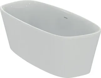 IDEAL STANDARD DEA - Freistehende Badewanne 1795x795x610 mm in weiß glänzend, ohne Hahnloch, mit Überlauf, ohne Ablaufgarnitur - Reinigungsmittelbeständig, Lichtbeständig #E306701 - Weiß (Alpin)