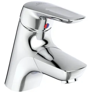 IDEAL STANDARD CERAMIX BLUE - Waschtischarmatur 55x181x150 mm, 136 mm vertikaler Abstand bis Mitte Auslauf in chrom, 11 l/min (3 bar), mit Ablaufgarnitur - Click-Technologie, CoolBody, EPD, FirmaFlow, IdealPure Technologie, SmartShine Oberfläche #A5654AA - Chrom