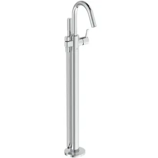 IDEAL STANDARD JOY - Freistehende Wannenarmatur 151x265.5x920 mm, 190 mm vertikaler Abstand bis Mitte Auslauf in chrom, Kit 1 required (A6133), 8 l/min (3 bar) - Verdeckter Strahlregler, Click-Technologie, FirmaFlow, SmartShine Oberfläche #BD461AA - Chrom