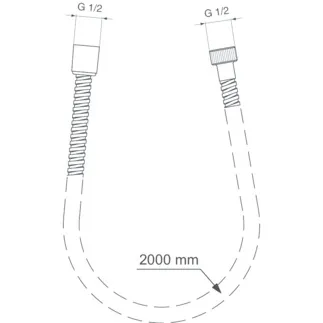 IDEAL STANDARD IDEALRAIN - Brauseschlauch 2000 mm in chrom - #BF200AA - Chrom