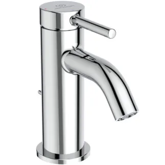 IDEAL STANDARD CERALINE NUOVO - Waschtischarmatur 48x136x156 mm, 90 mm vertikaler Abstand bis Mitte Auslauf in chrom, 3.8 l/min (3 bar), mit Ablaufgarnitur - EasyFix, Verdeckter Strahlregler, BlueStart, Vandalismussicher, SmartShine Oberfläche #BD756AA - Chrom