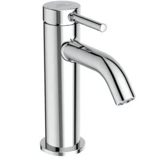 IDEAL STANDARD CERALINE NUOVO - Waschtischarmatur 48x136.5x153 mm, 105 mm vertikaler Abstand bis Mitte Auslauf in chrom, 3.8 l/min (3 bar), mit Ablaufgarnitur - EasyFix, Verdeckter Strahlregler, BlueStart, Vandalismussicher, SmartShine Oberfläche #BD759AA - Chrom