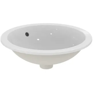 IDEAL STANDARD CONNECT - Unterbauwaschtisch 480x480x175 mm in weiß glänzend, ohne Hahnloch, mit Überlauf #E505301 - Weiß (Alpin)