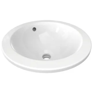 IDEAL STANDARD CONNECT - Einbauwaschtisch 380x380x165 mm in weiß glänzend, ohne Hahnloch, mit Überlauf - Platzsparender Waschtisch #E505101 - Weiß (Alpin)