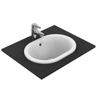 IDEAL STANDARD CONNECT - Einbauwaschtisch 480x350x175 mm in weiß glänzend, ohne Hahnloch, mit Überlauf - Platzsparender Waschtisch #E504501 - Weiß (Alpin)
