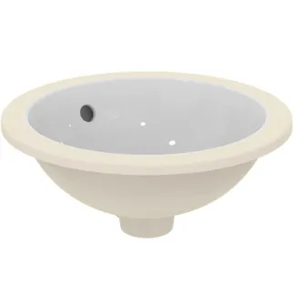 IDEAL STANDARD CONNECT - Einbauwaschtisch 380x380x165 mm in weiß glänzend, ohne Hahnloch, mit Überlauf - Platzsparender Waschtisch #E505201 - Weiß (Alpin)