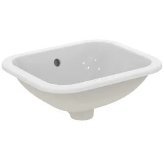 IDEAL STANDARD CONNECT - Einbauwaschtisch 420x350x175 mm in weiß glänzend, ohne Hahnloch, mit Überlauf - Platzsparender Waschtisch #E505501 - Weiß (Alpin)