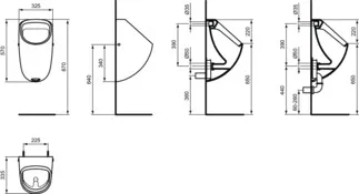 IDEAL STANDARD CONNECT - Urinal 325x335x570 mm in weiß glänzend, ohne Ablaufgarnitur #E567101 - Weiß (Alpin), Bild 5